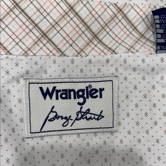 NWOT Wrangler George Strait Men's White patterned Button-Up Shirt - Picture 5 of 6